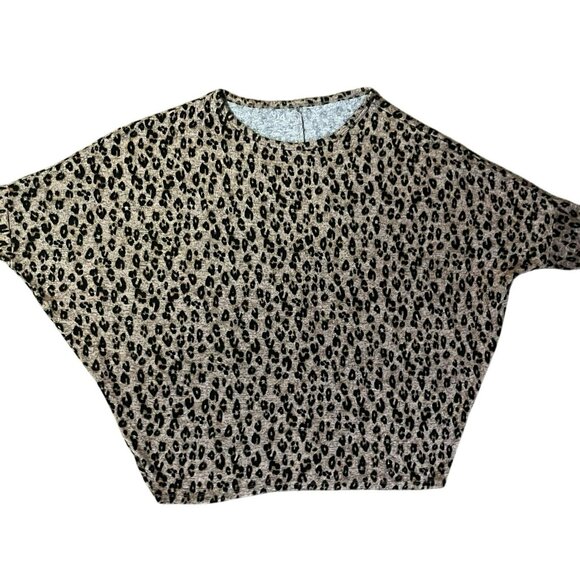Maurices 24/7 Womens XL Animal Print Batwing Blouse Brown Black Used - Picture 15 of 16